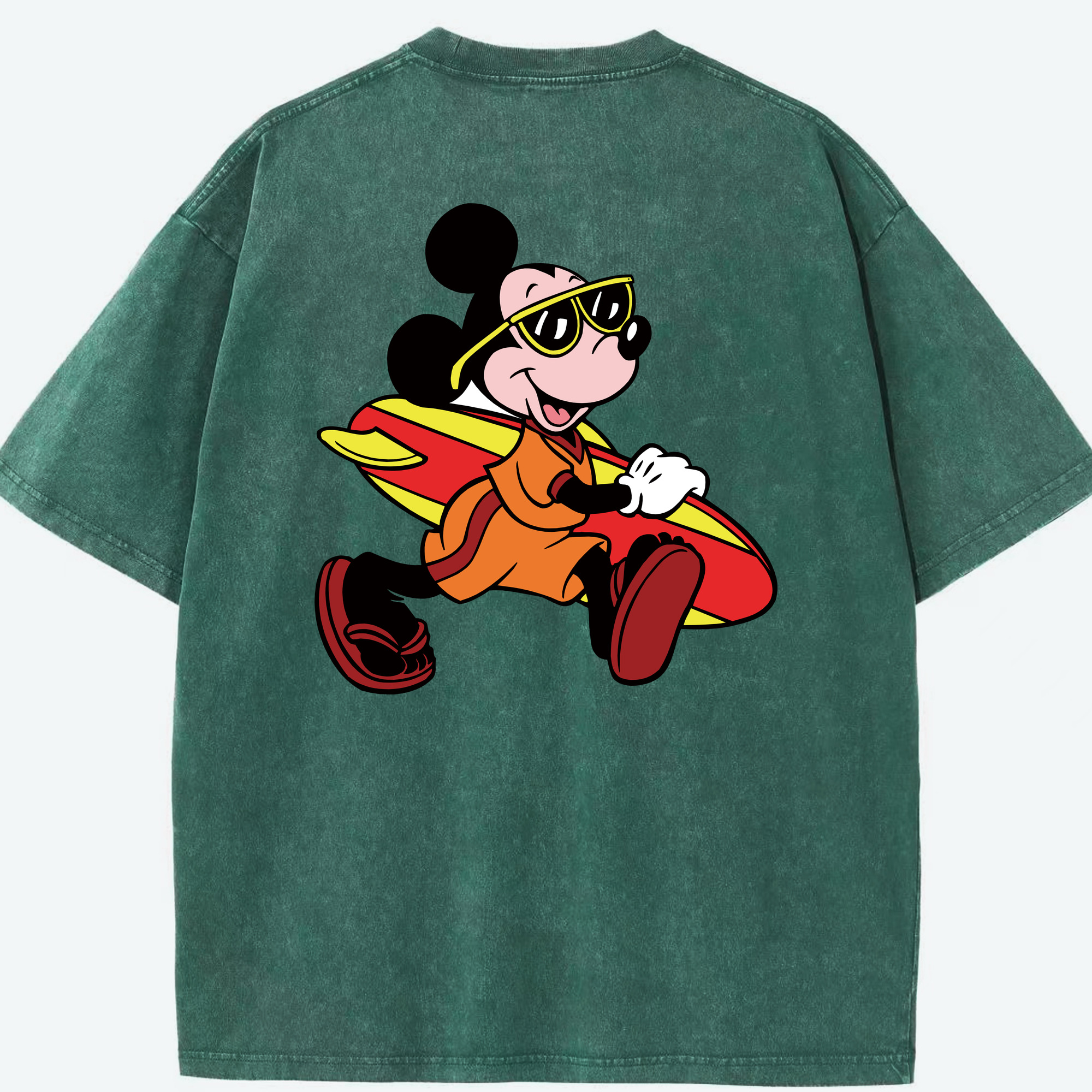 （画像用） ミッキーマウス Mickey Mouse 綿100% ヴィンテージ風 半袖Tシャツ（背面プリント）